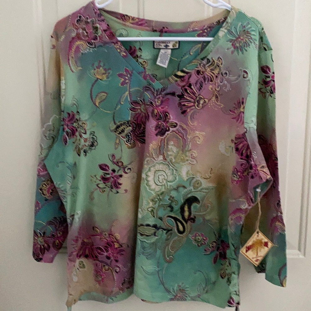 Caribbean Joe 3/4 sleeve shirt. New with tags.